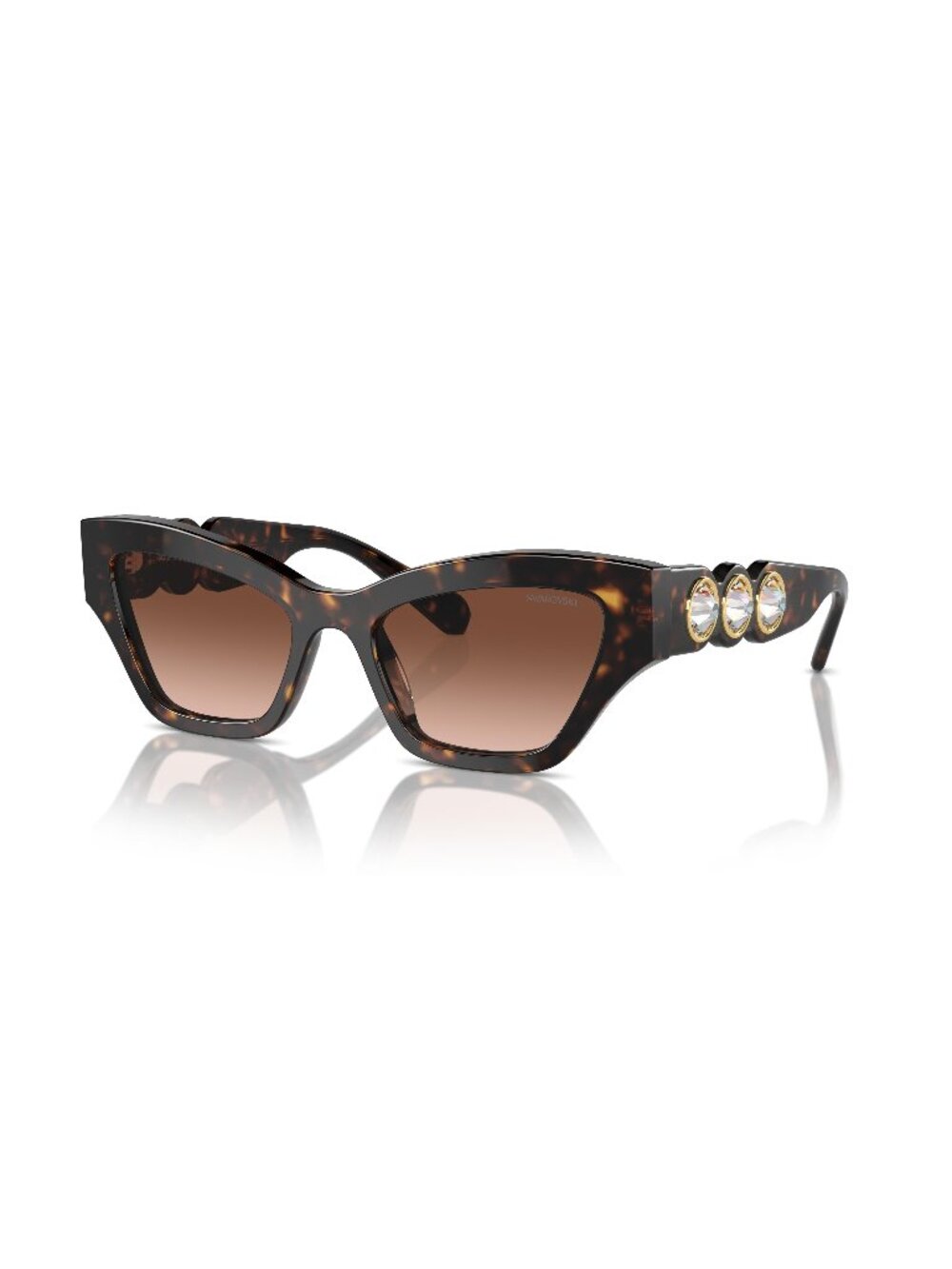 New Swarovski Women's Sunglasses Havana Aviator Brown Lens Acetate Frame SK6021
